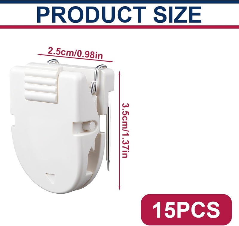 NICECRAFT 15 Pcs Cubicle Clips Plastic Cubicle Hooks for Fabric Wall Panel Picture Hangers Pins for Hanging Photos Frame Notes Memos Messages Office Home Use (White) - Image 2